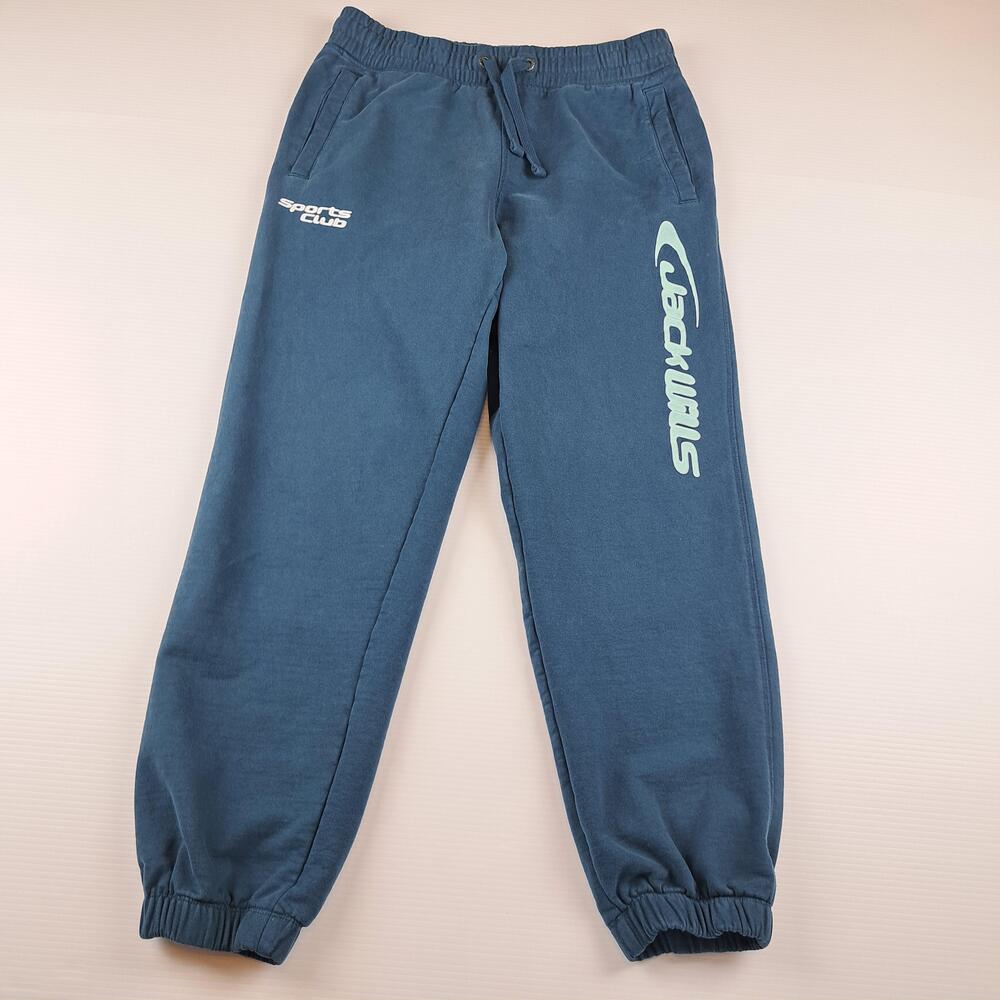 Jack Wills Pants Mens Small Blue Fleece Sports Club Sweatpants Graphic Logo